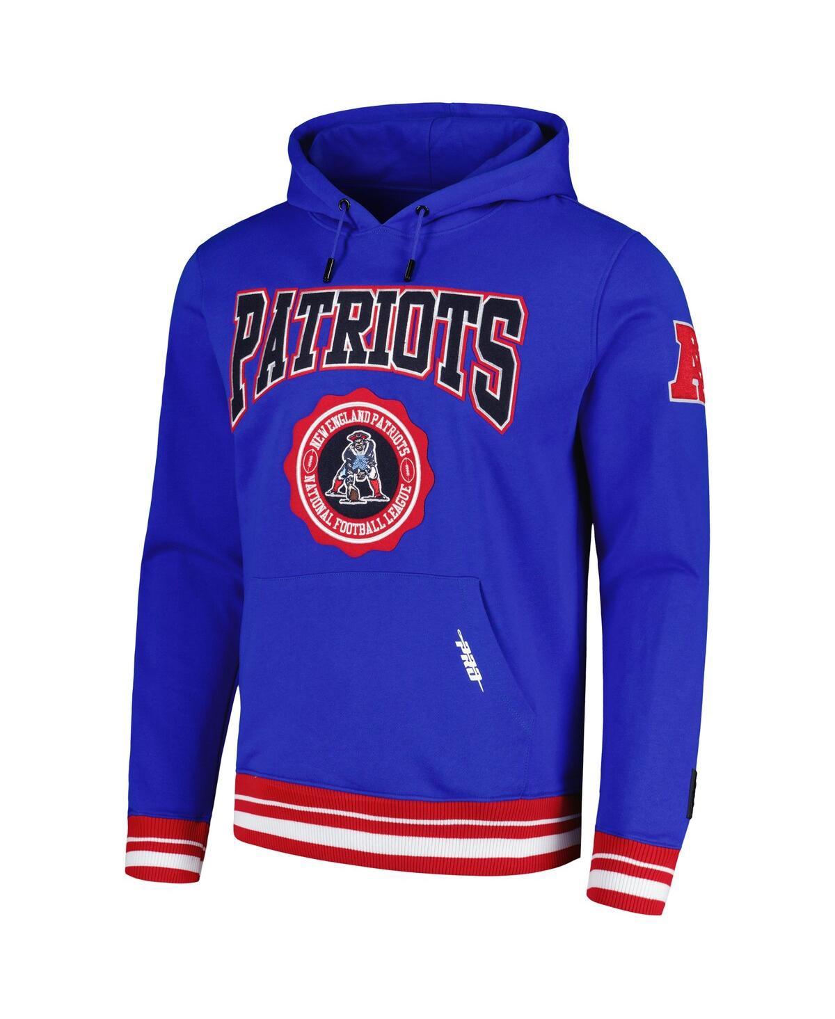 Shop Pro Standard Men's  Royal New England Patriots Crest Emblem Pullover Hoodie