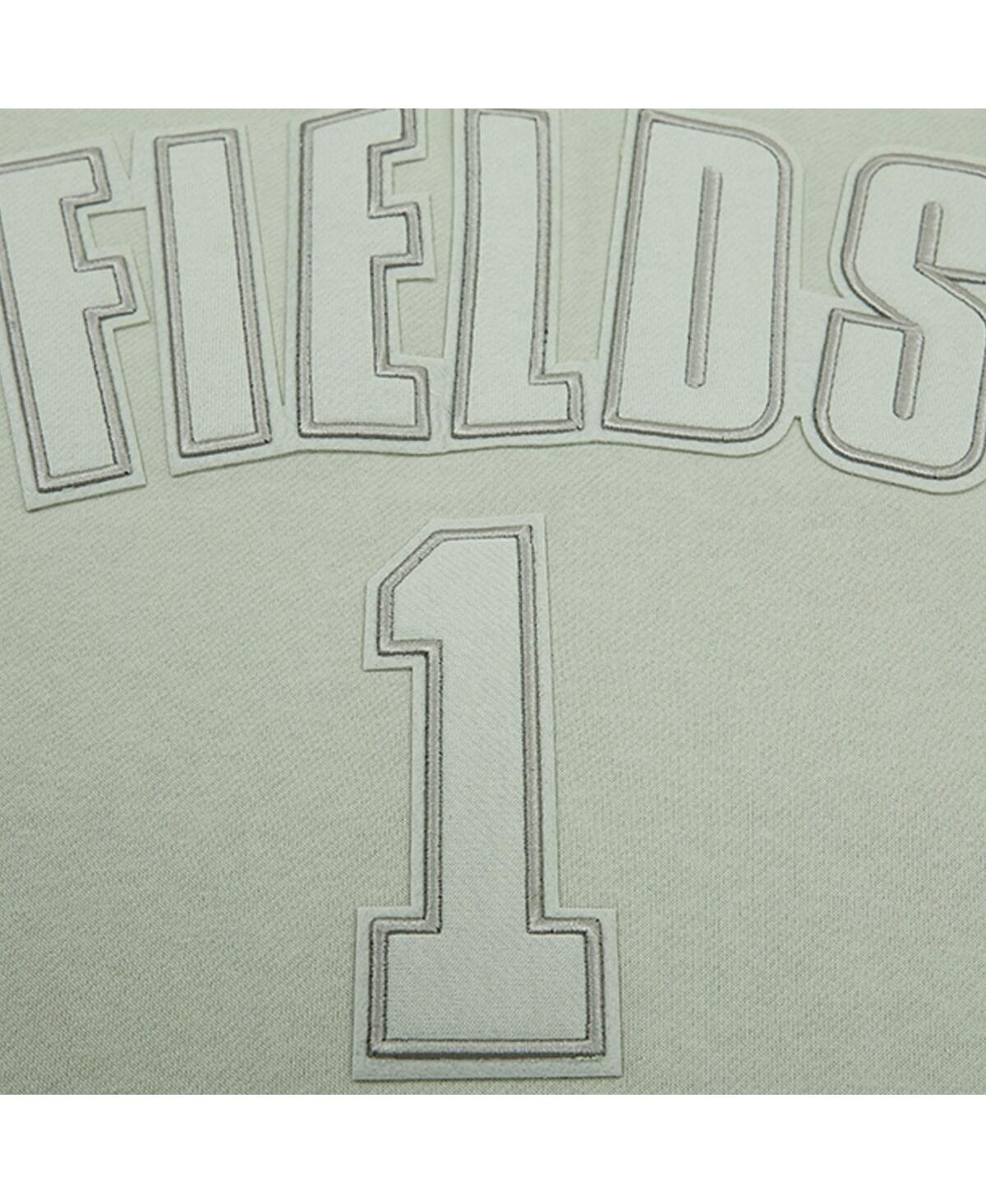 Pro Standard Men's  Justin Fields Moss Chicago Bears Player Name And Number Pullover Hoodie In Light Green