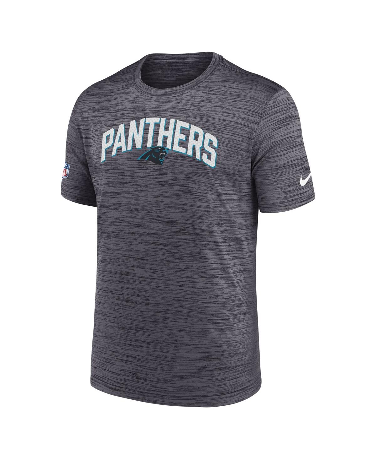Shop Nike Men's  Black Carolina Panthers Sideline Velocity Athletic Stack Performance T-shirt