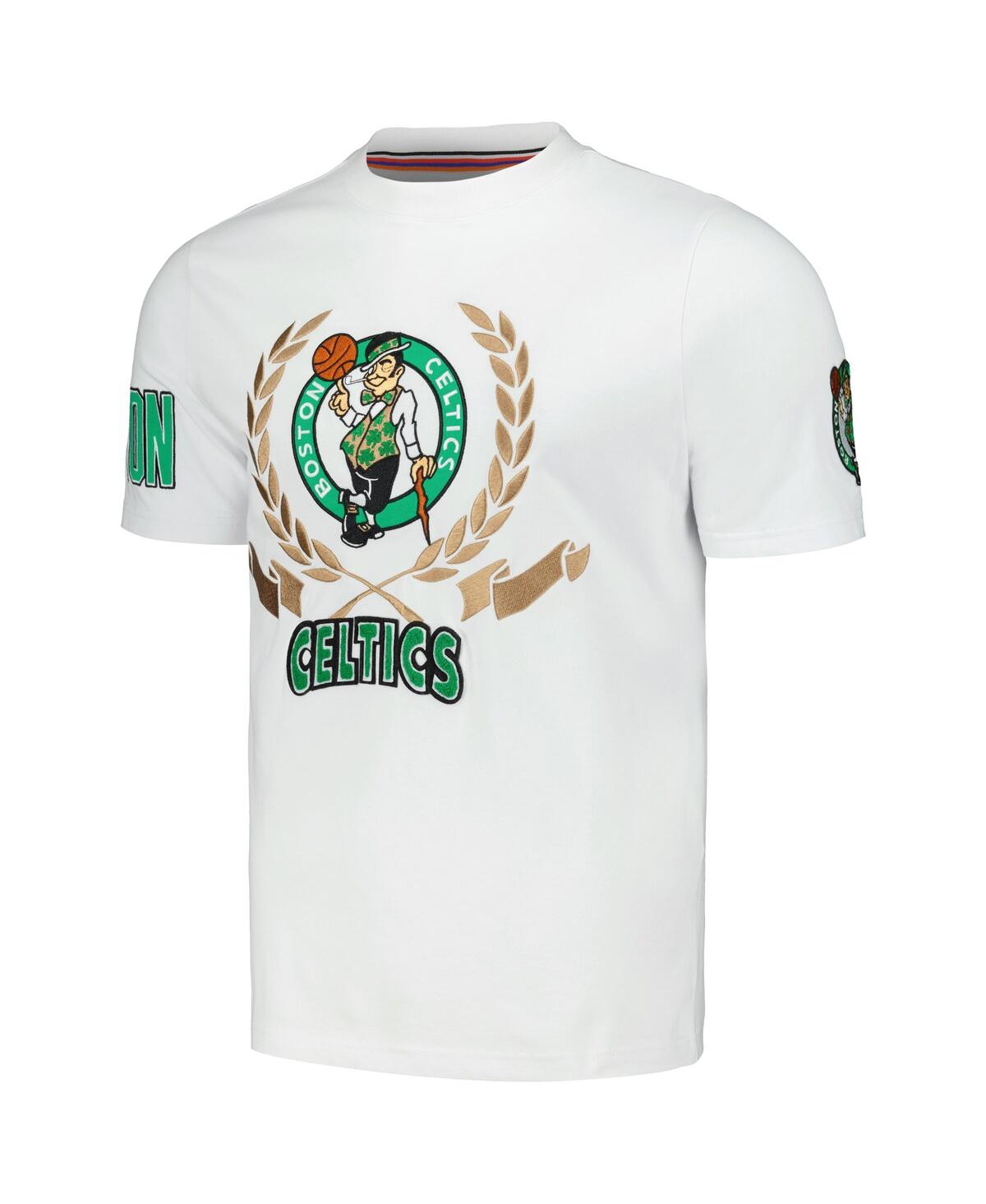 Shop Fisll Men's And Women's  White Boston Celtics Heritage Crest T-shirt