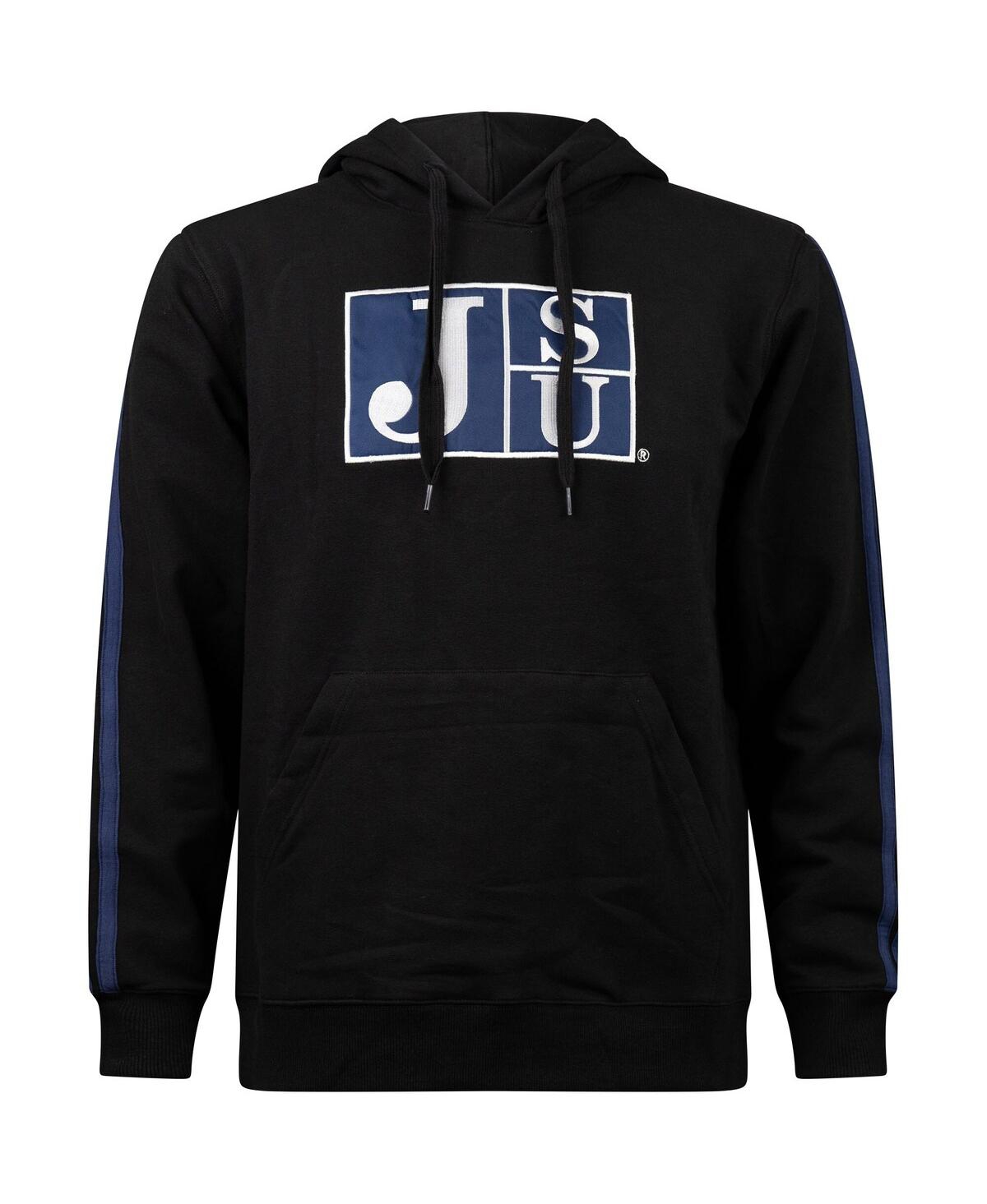 Shop Fisll Men's Black Jackson State Tigers Striped Oversized Print Pullover Hoodie