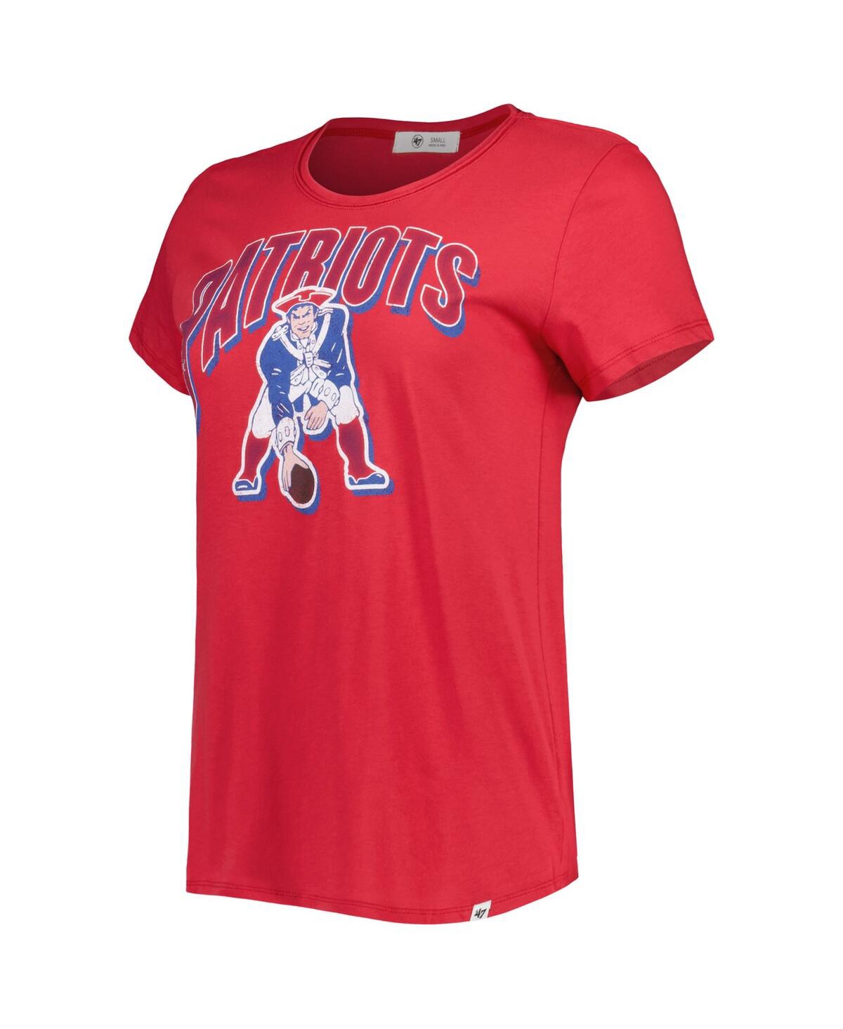 47 BRAND WOMEN'S '47 BRAND RED DISTRESSED NEW ENGLAND PATRIOTS TREASURE FRANKIE T-SHIRT 