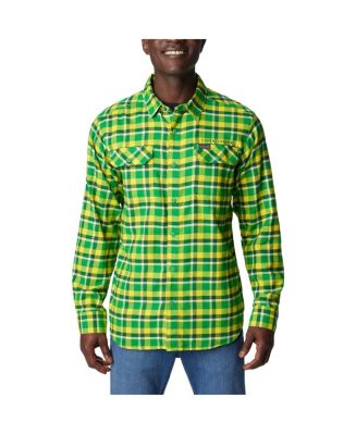 oregon ducks dress shirt Columbia Green Oregon Ducks Flare Gun Flannel Long Sleeve Shirt