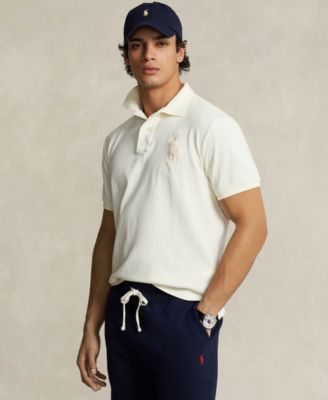 Men's Custom Slim Fit Big Pony Mesh Polo Shirt