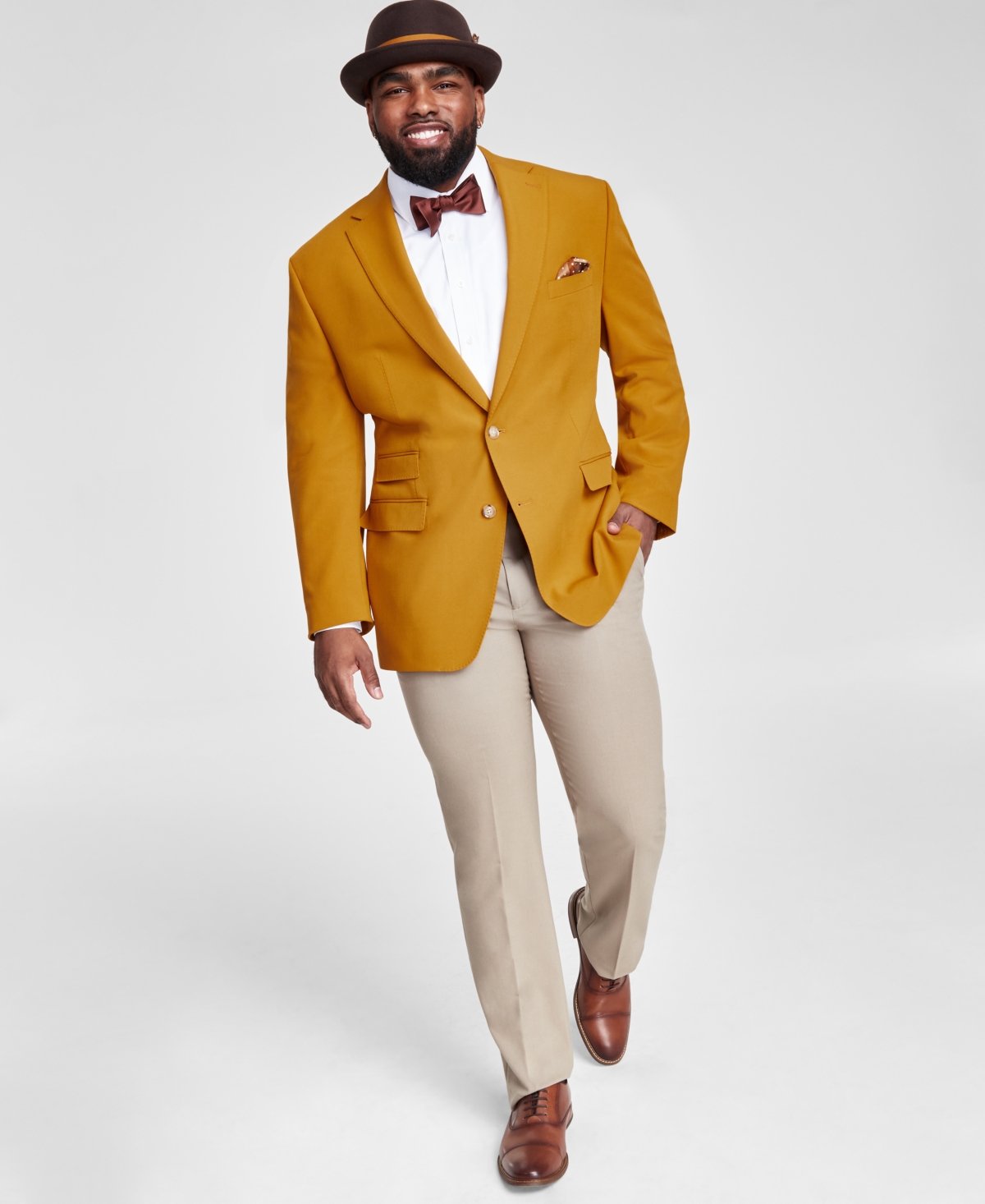 Tayion Collection Men's Classic-fit Solid Sport Coat In Mustard