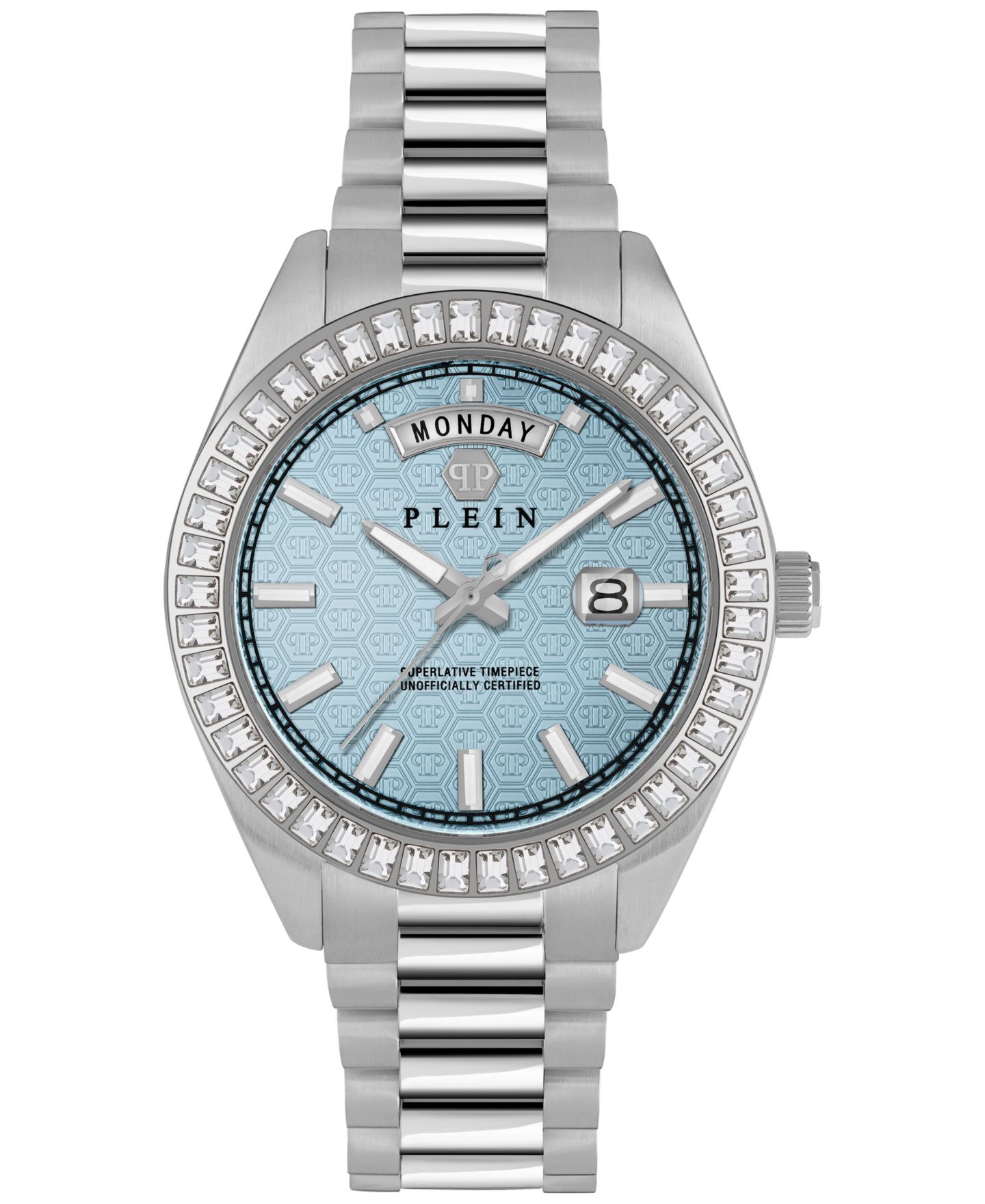 Мужские часы Philipp Plein Date Superlative Stainless Steel Bracelet Watch 42mm — фото 1