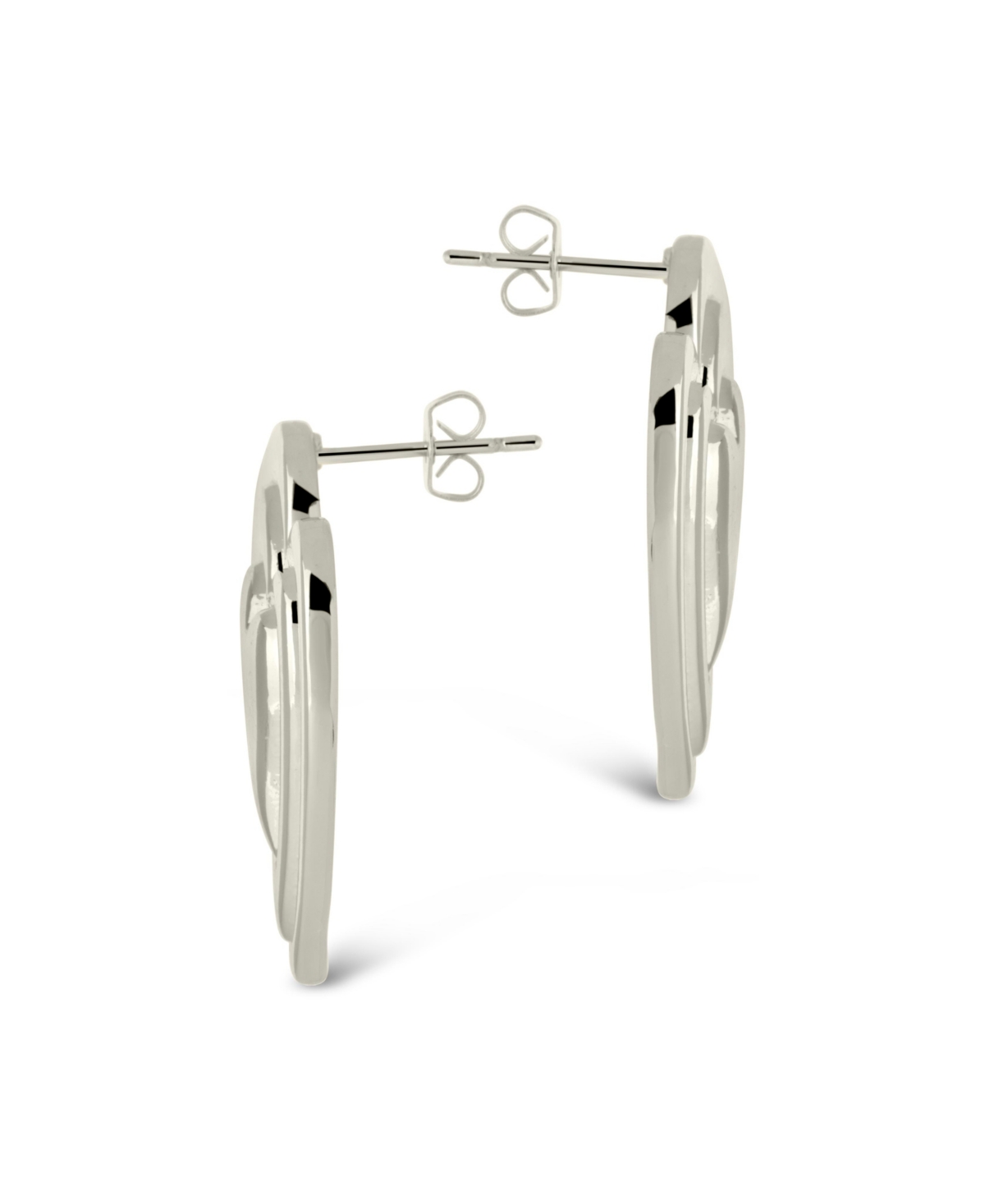 Sterling ForeverTone or Gold-Tone Statement Beating Heart Studs - Silver