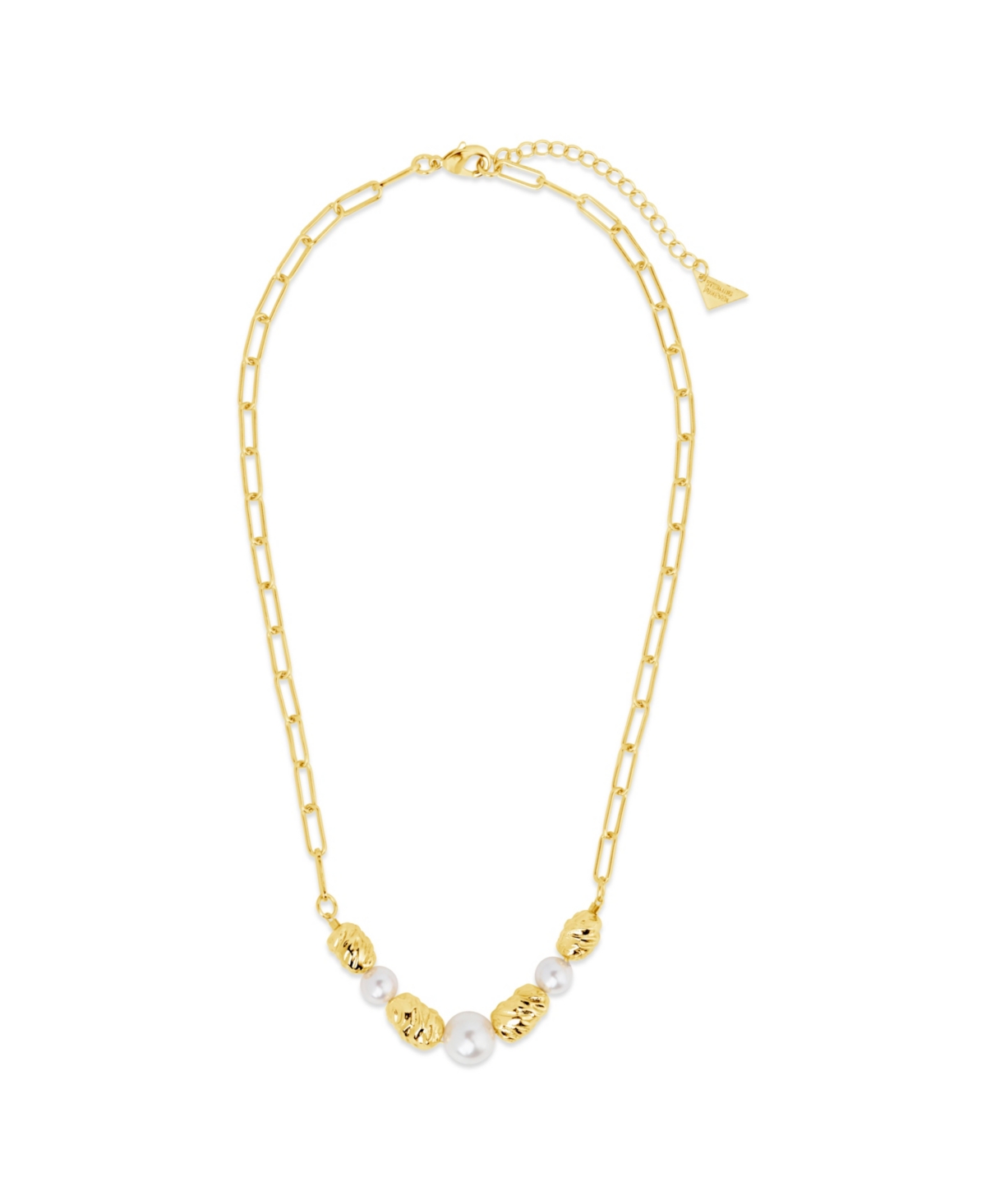 Sterling ForeverTone or Silver-Tone Beaded and Cultured Pearl Sylvie Statement Necklace - Gold