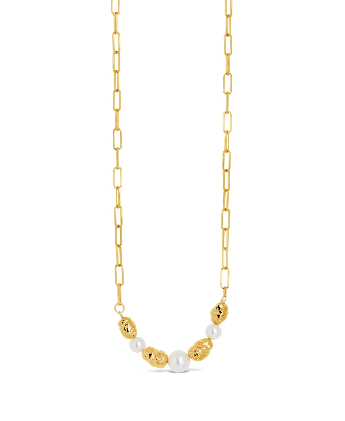 Shop Sterling Forever Gold-tone Or Silver-tone Beaded And Cultured Pearl Sylvie Statement Necklace