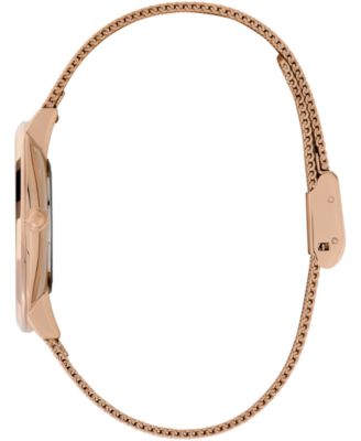 Women's Signature Butterfly Rose Gold-Tone Stainless Steel Mesh Watch 35mm