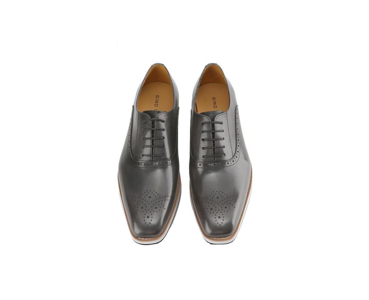 Gino Vitale Men's Handcrafted Genuine Leather Hybrid Casual Brogue Dress Shoe
