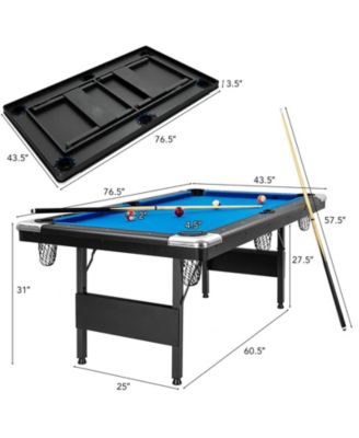 6 Feet Foldable Billiard Pool Table with Complete Set of Balls