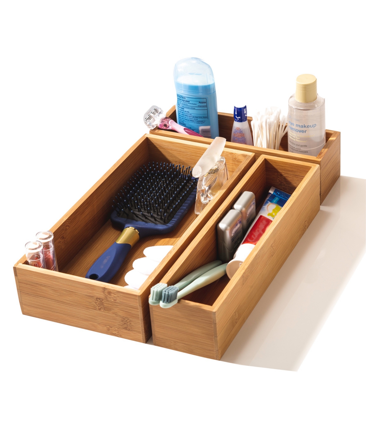 Seville Classics 10-piece Bamboo Storage Organizer Box Set In Bamboo