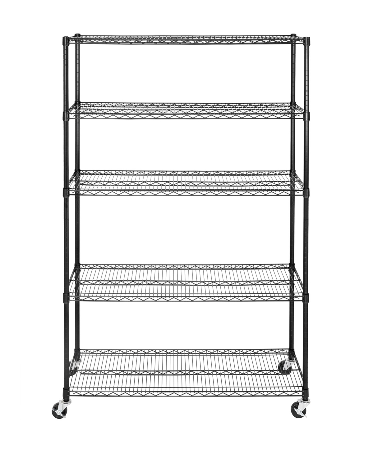 Seville Classics Ultradurable 5-tier Nsf Steel Wire Shelving, 48" W X 18" D X 75" H In Black