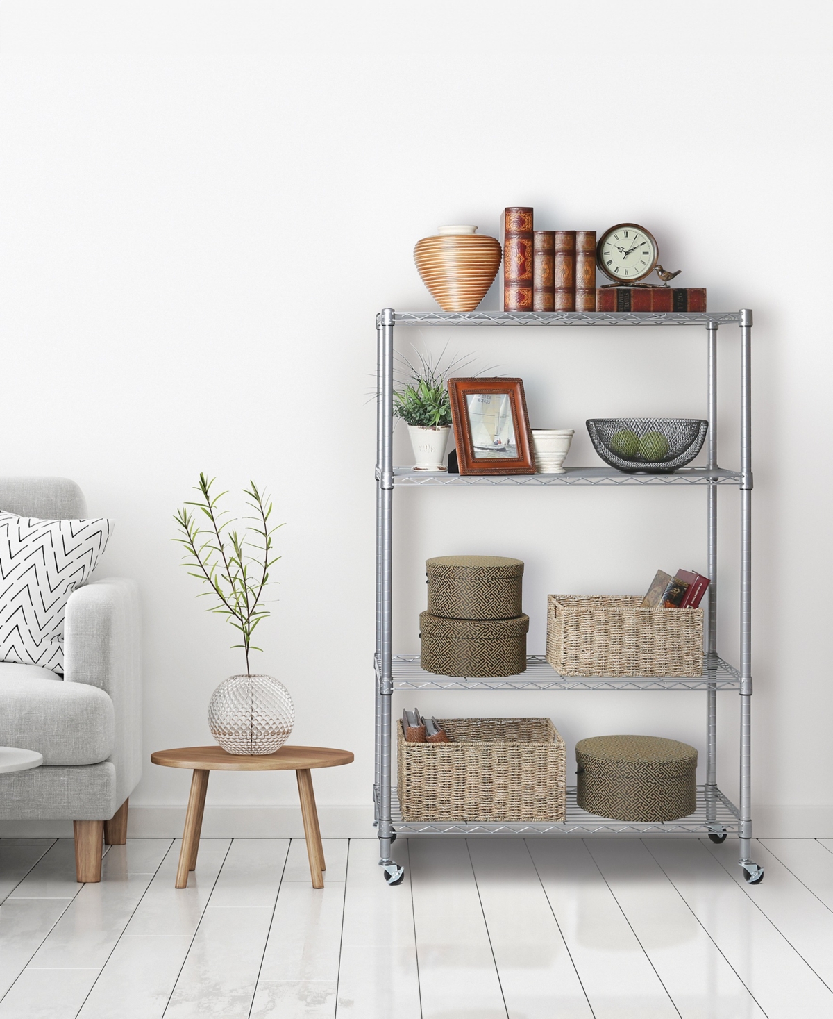 Shop Seville Classics Ultradurable 4-tier Nsf Steel Wire Shelving System In Silver