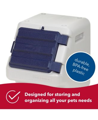 Bergan Stack-n-Stor Food Storage for Dog, Cats or other pets - Beige and Navy - 24 gal