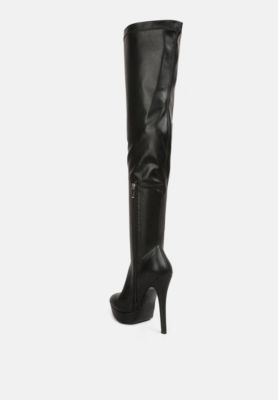 confetti stretch pu high heel Over the knee boots