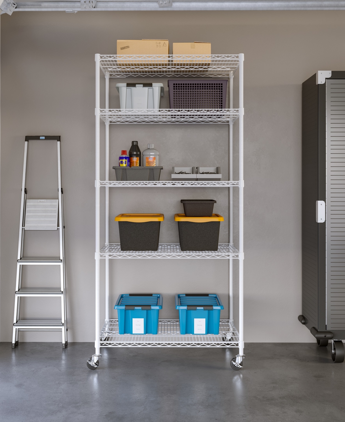 Shop Seville Classics Ultradurable 5-tier Nsf Steel Wire Shelving System In White