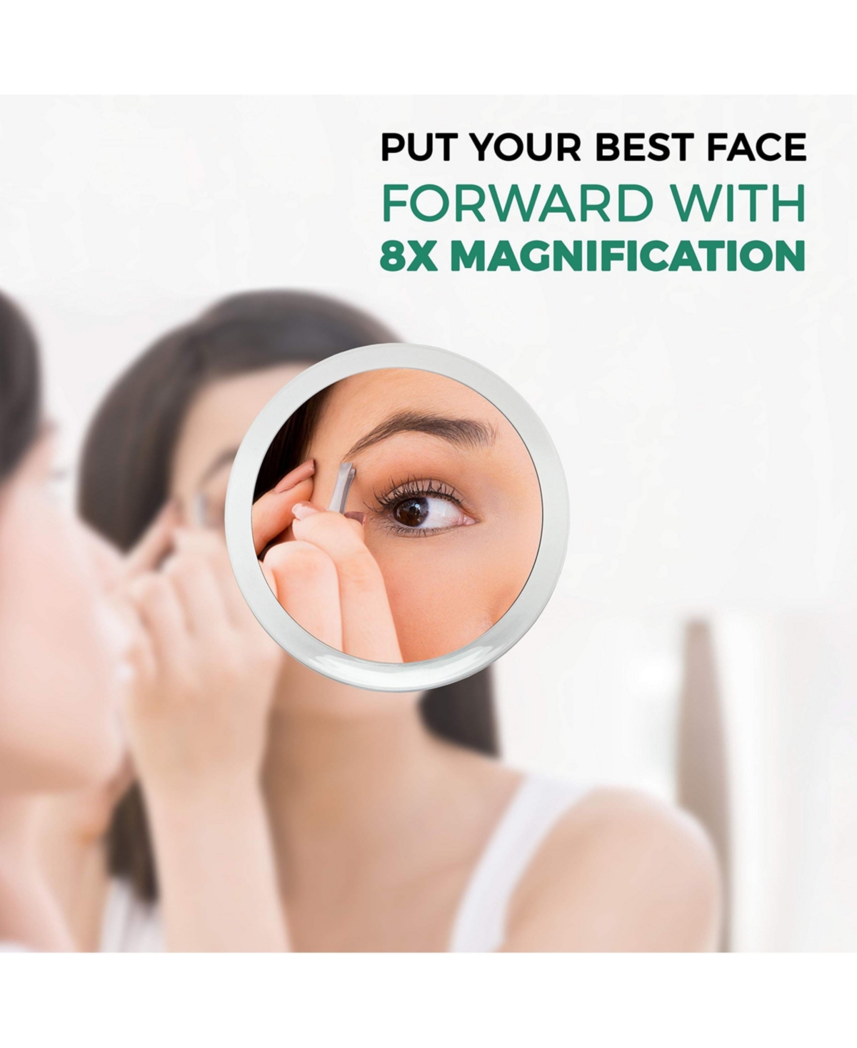 Db Tech Large Suction Cup 8X Magnifying Mirror and Precision Tweezers
