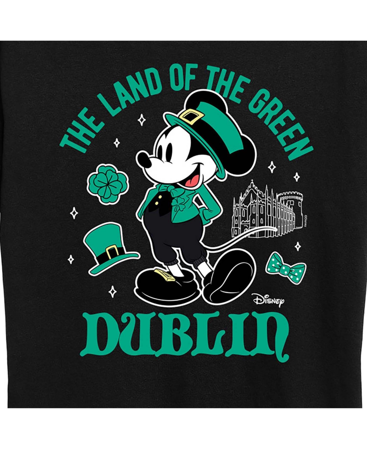 Shop Air Waves Trendy Plus Size Mickey Mouse St. Patrick's Day Graphic T-shirt In Black