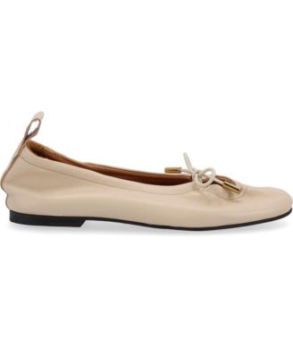 S100303-02 Rosalind Brown Leather Ballet Flats