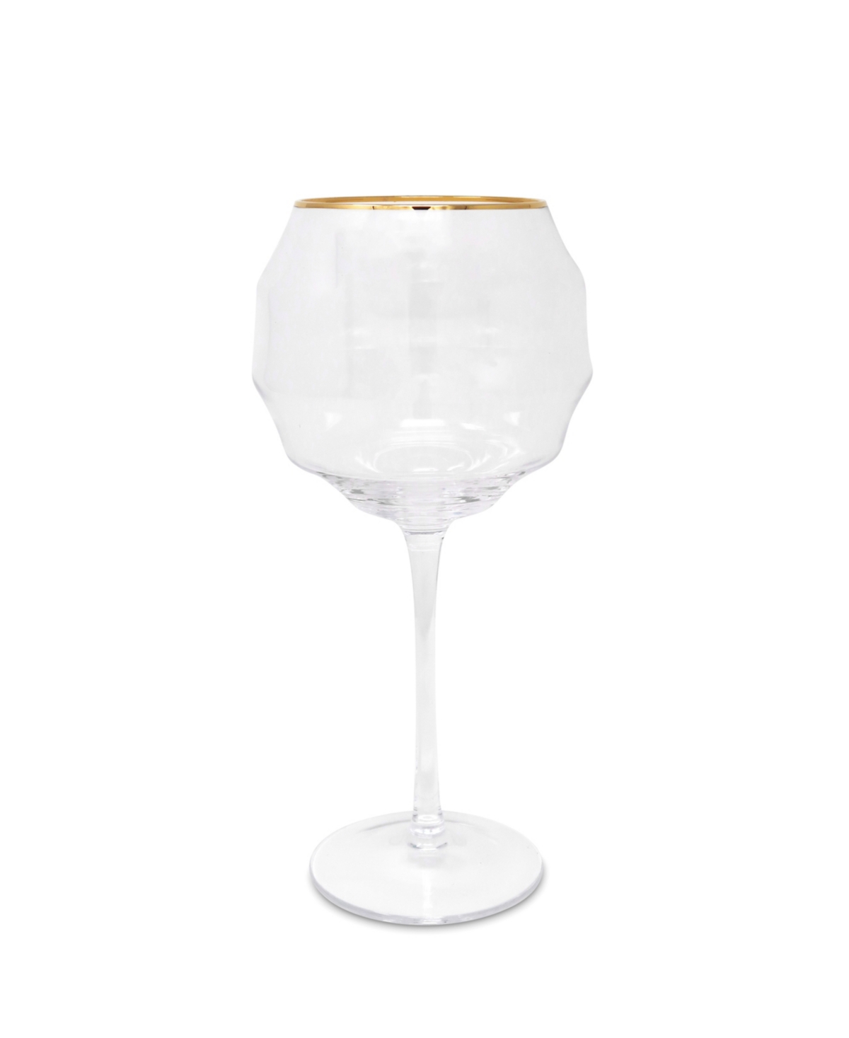Vivience Rippled Wine Glasses, Set Of 6 In Clear,gold