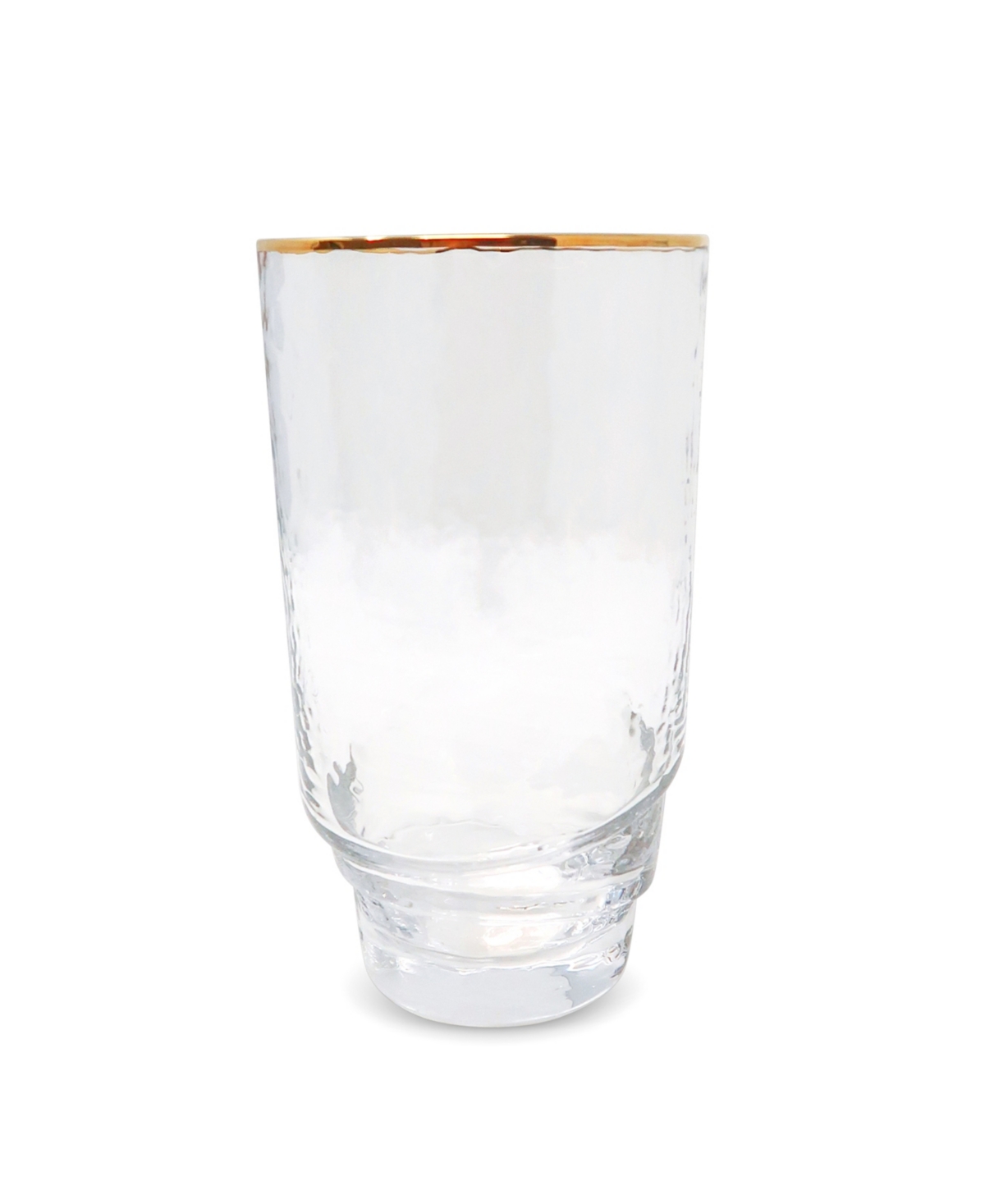 Shop Vivience Shaped Bottom Rim Highball Glasses, Set Of 6 In Clear,gold