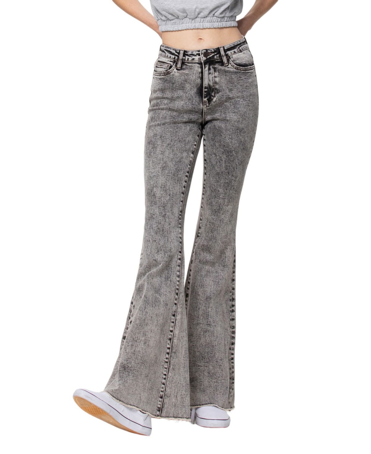 Women's High Rise Flare Jeans - Lady sleeps grey