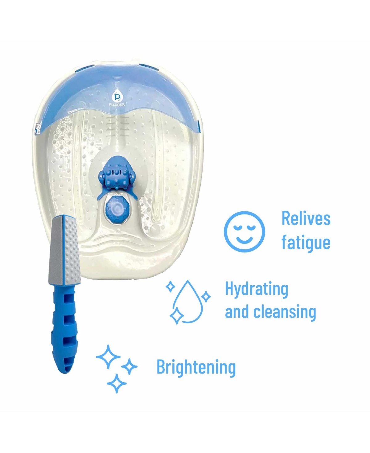 Pursonic Soothing Foot Spa Massager with Tea Tree Salt Scrub & Callus Remover.