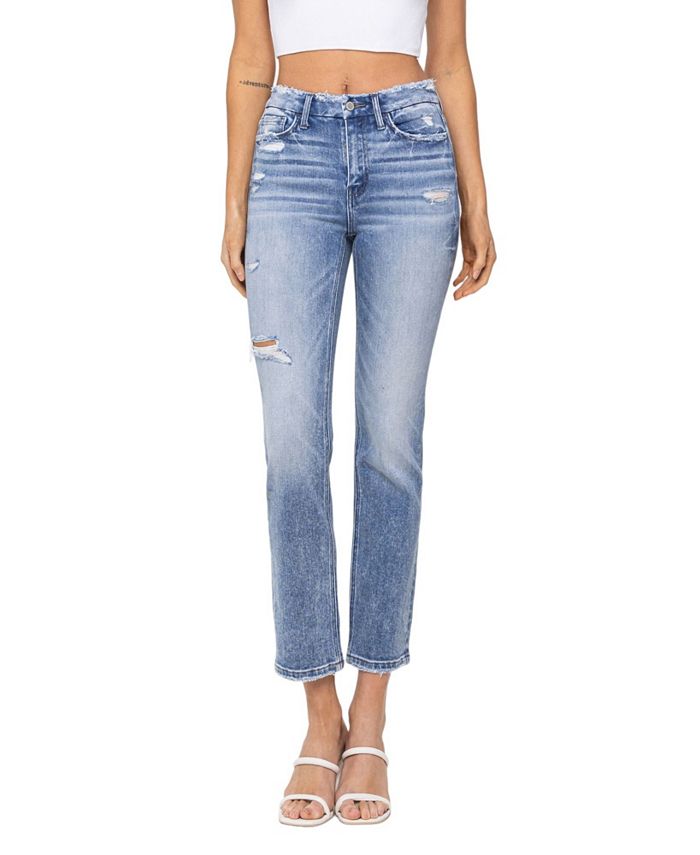 Women s High Rise Cropped Slim Straight Jeans