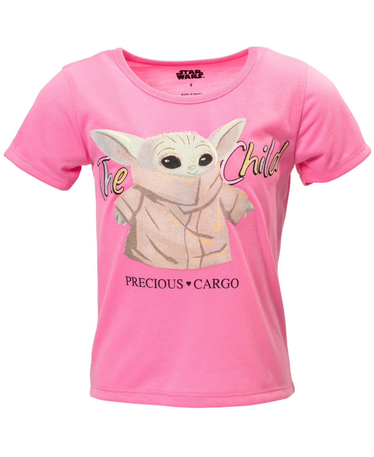 Starwars Little Girls Star Wars The Mandalorian The French Terry T-Shirt and Shorts Outfit Set to -/ pink