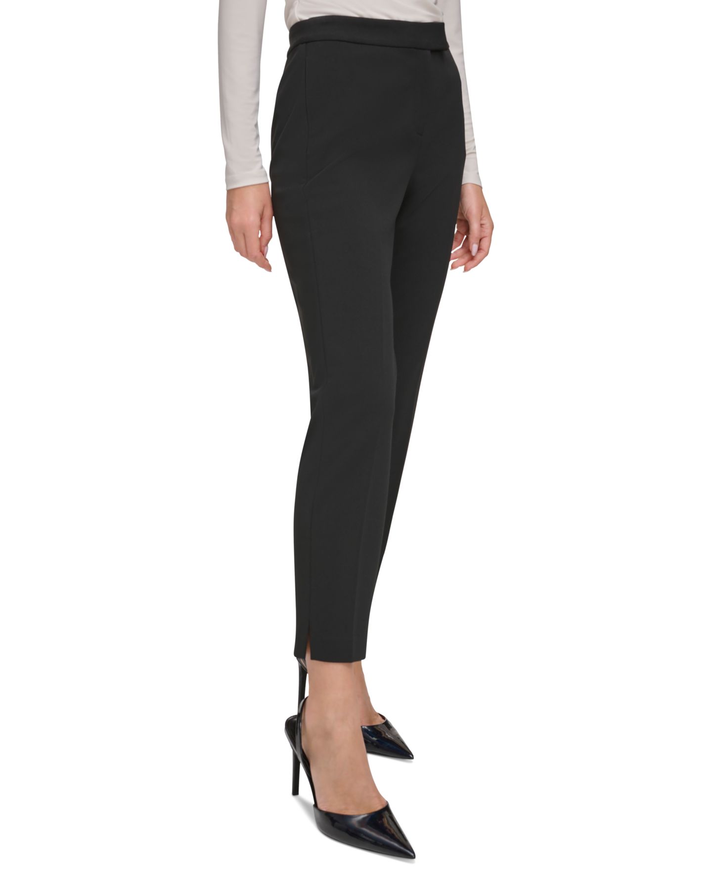 Женские брюки DKNY Essential Slim Leg Ankle, цвет: Чёрный — фото 3