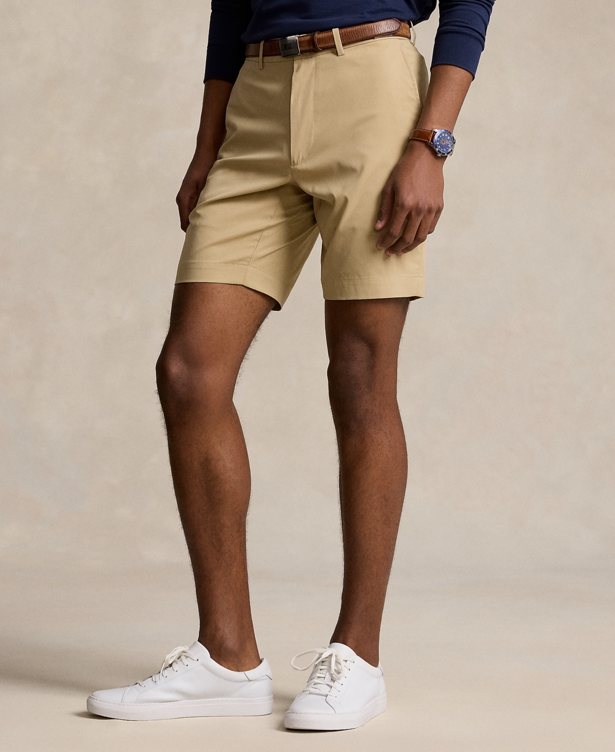 Shop Polo Ralph Lauren Men's 9-inch Tailored Fit Performance Shorts In Classic Khaki