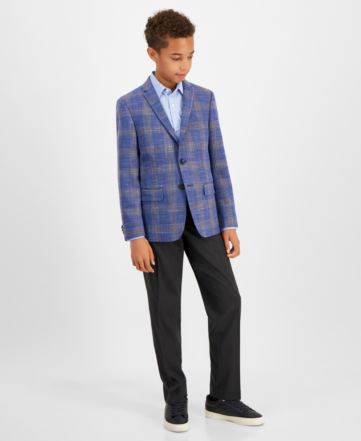 Michael Kors Big Boys Classic Fit Stretch Suit Jacket - Brown
