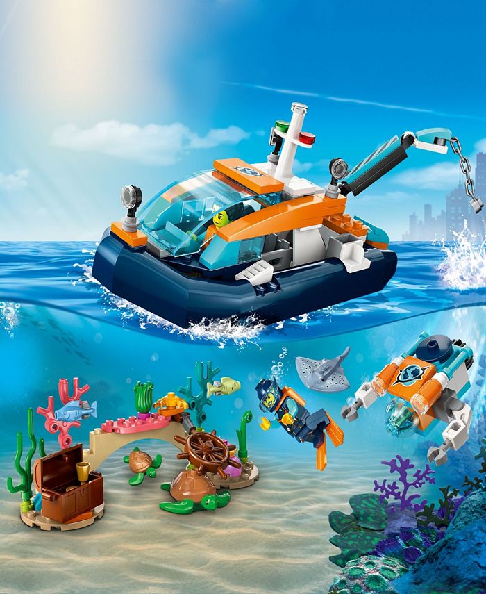 LEGO® City 60377 Exploration Explorer Diving Boat & Minifigure Toy