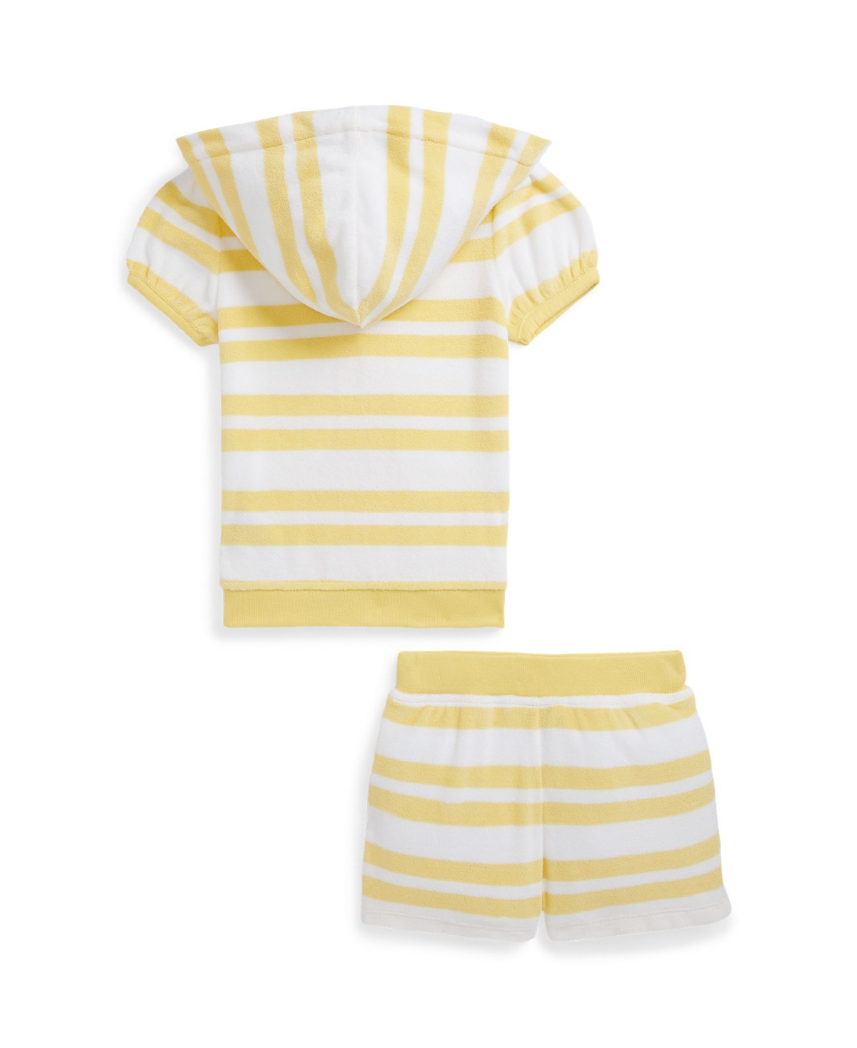 Polo Ralph Lauren Baby Girls Striped Terry Zip Hoodie and Shorts Set