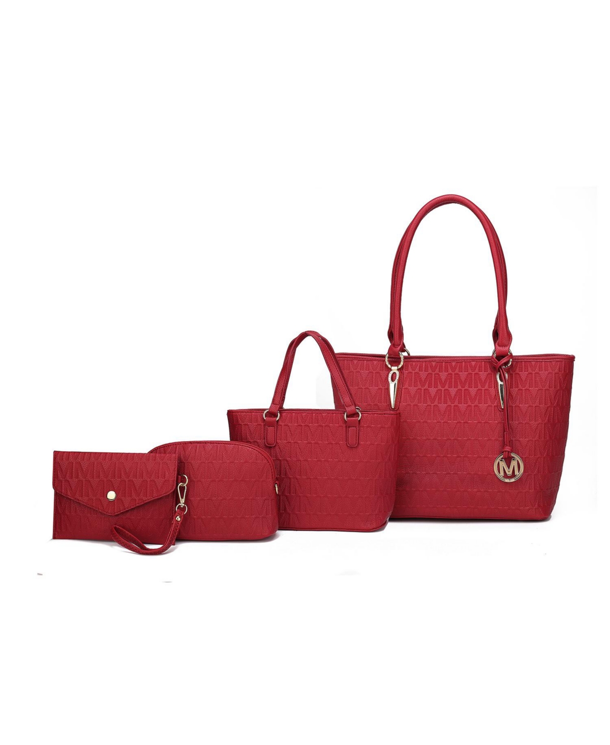 Mkf Collection Edelyn Signature 4Pcs Tote Set, with Mini tote, Pouch and Wristlet By Mia K