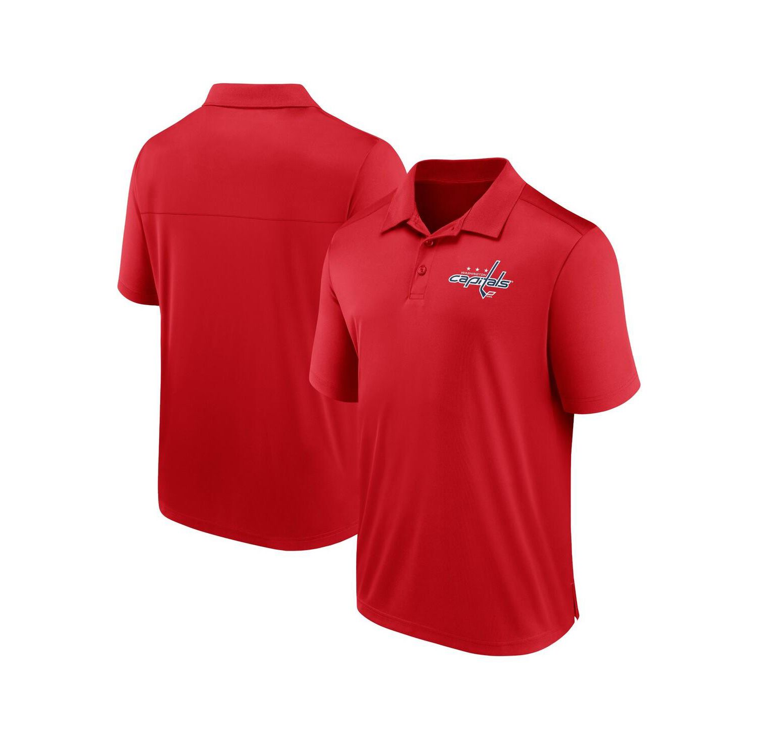 Men's Red Washington Capitals Left Side Block Polo Shirt
