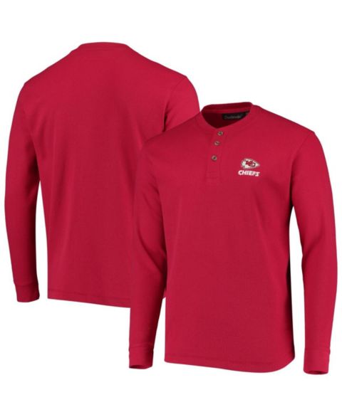 Мужская футболка Dunbrooke Red Kansas City Chiefs Logo Maverick Thermal Henley Long Sleeve