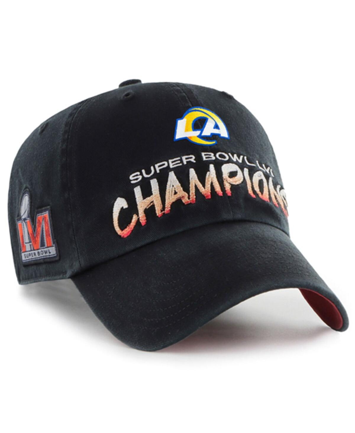 47 Brand Men's ' Black Los Angeles Rams Super Bowl Lvi Champions Sunset Clean Up Adjustable Hat In Black