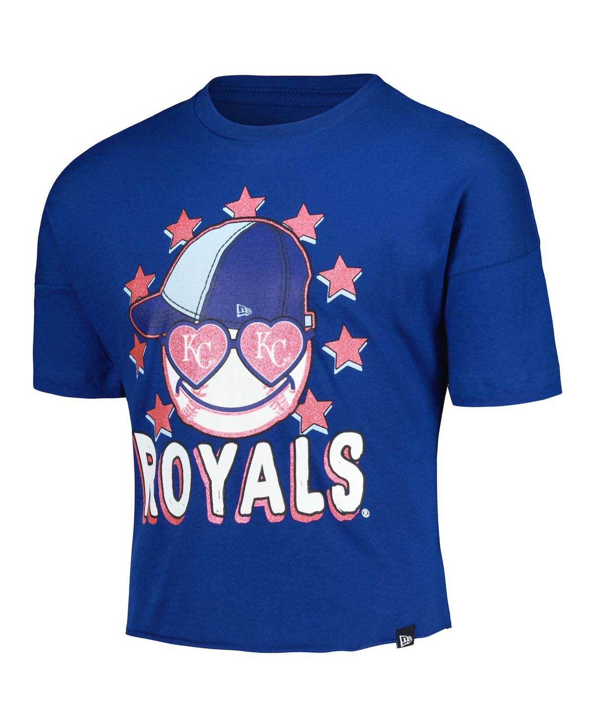 NEW ERA BIG GIRLS NEW ERA ROYAL KANSAS CITY ROYALS TEAM HALF SLEEVE T-SHIRT 