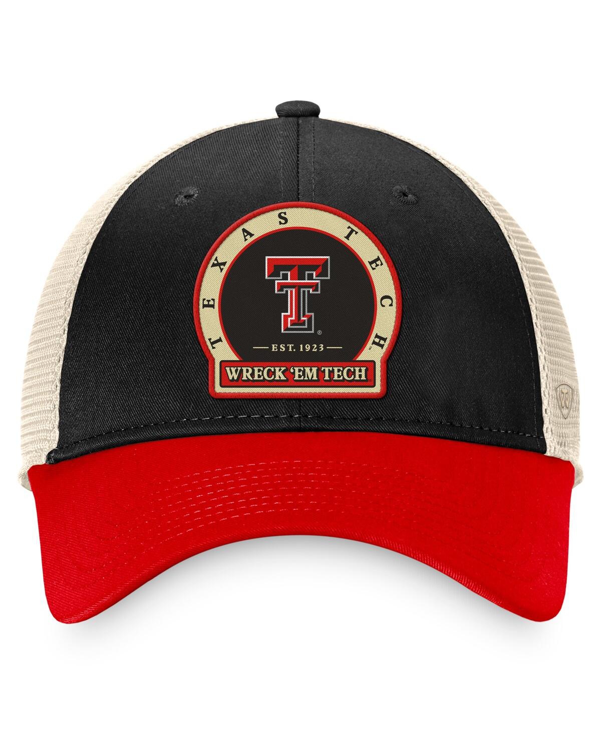 Shop Top Of The World Men's  Black Texas Tech Red Raiders Refined Trucker Adjustable Hat