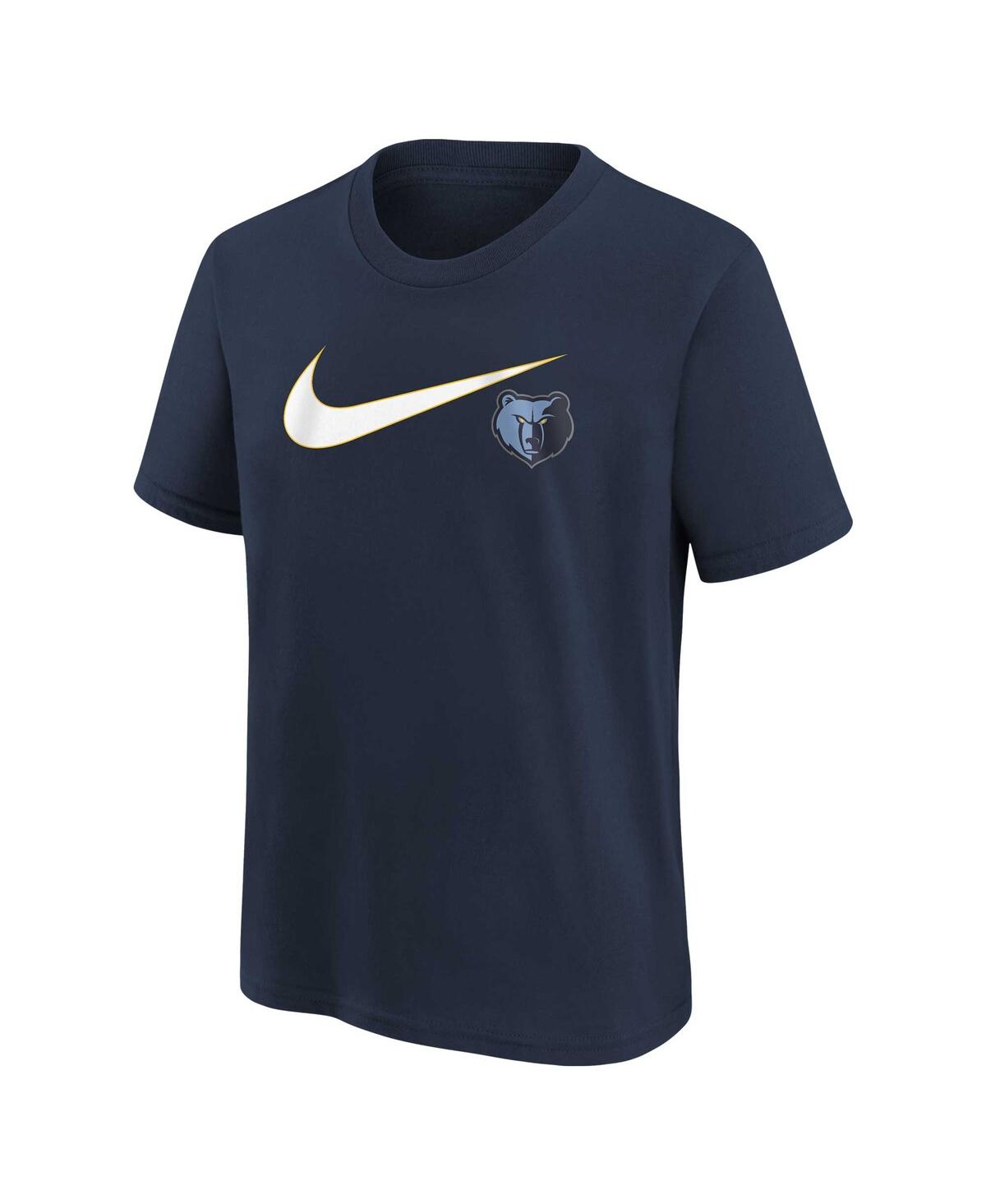 Shop Nike Big Boys  Navy Memphis Grizzlies Swoosh T-shirt