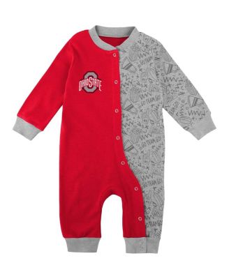Baby Boys and Girls Scarlet Ohio State Buckeyes Playbook Two-Tone Sleeper