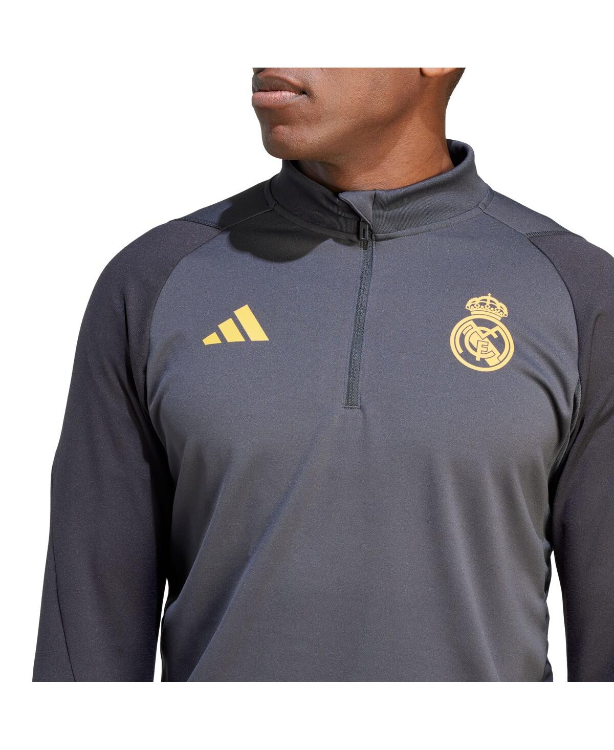 Shop Adidas Originals Men's Adidas Charcoal Real Madrid 2023/24 Training Quarter-zip Top