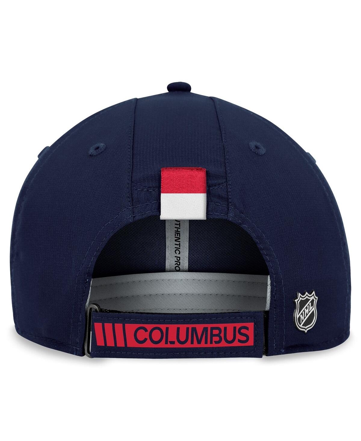 Shop Fanatics Men's  Navy Columbus Blue Jackets Authentic Pro Rink Adjustable Hat