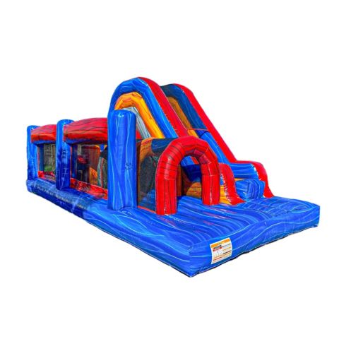 Детская игрушка Xjump Retro U Run Obstacle Course Bounce House with Slide, 30'L x 14'W x 14'H, Maximum 6 People, Ages 3+, цвет: Оранжевый
