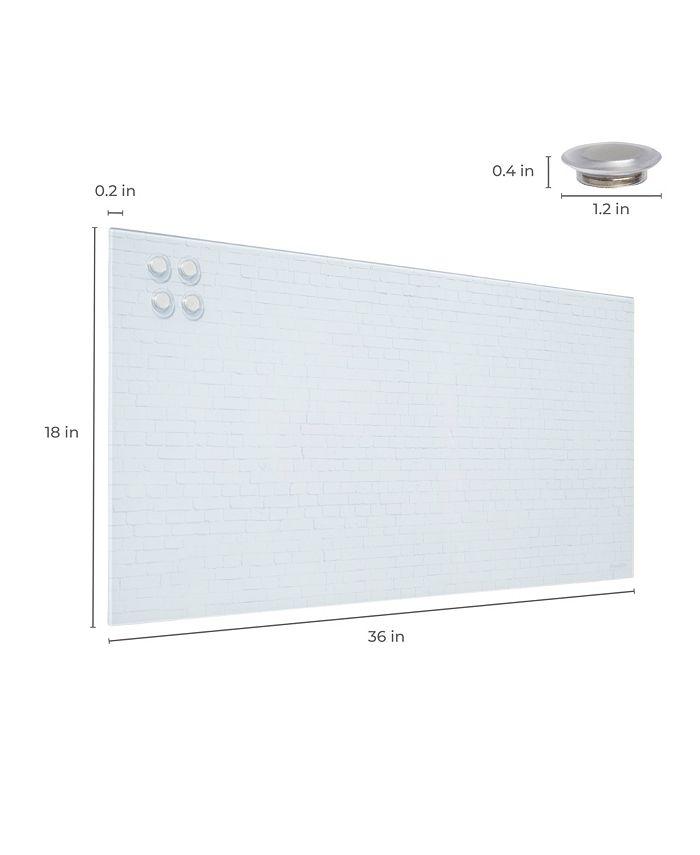 ECR4Kids MessageStor DryErase Glass Board with 18in