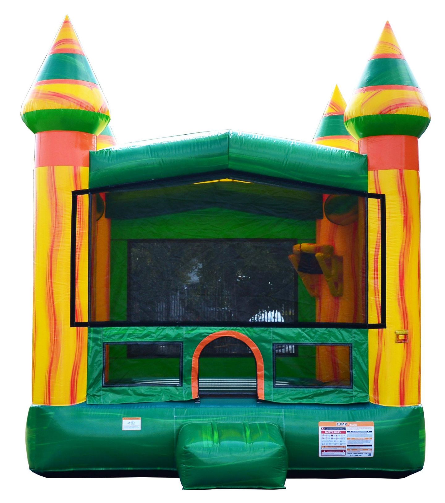 Детская игрушка Jumporange Amazon River 13'L x 13'W x 16'H Vinyl Commercial Grade Basketball Hoop With Blower Bounce House, Up to 6 People, Ages 3+, цвет: Оранжевый — фото 1