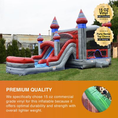 Titanium Commercial Grade Bounce House Water Slide Combo with Pool for Kids and Adults (with Blower), Basketball Hoop, Wet Dry Use, Outdoor Indoor, Birthday Party, Rental Quality
